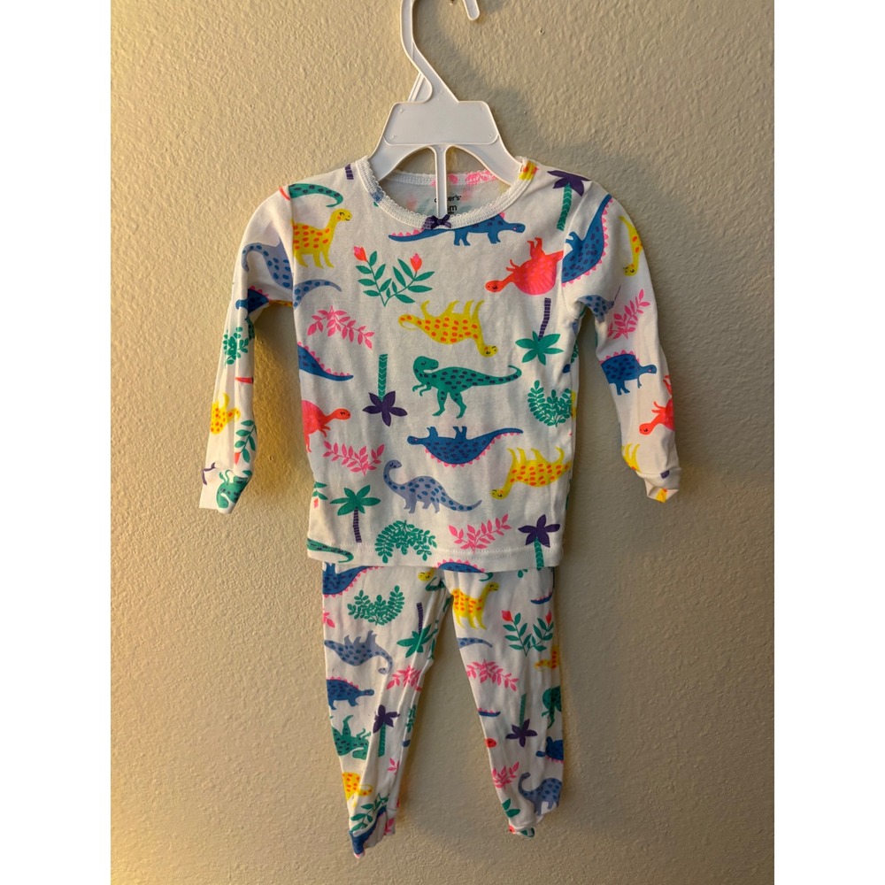 Carters Baby Girl 18M Dinosaur Tropical Snug Fit Cotton Pajama Set 
A1219
